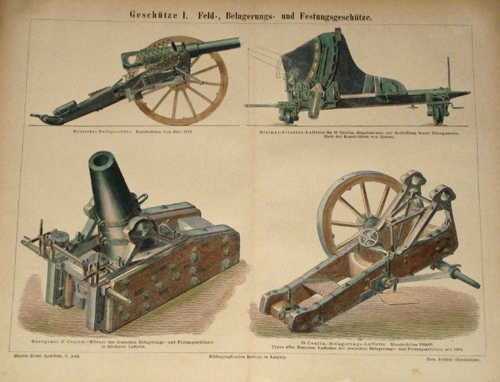 Geschütze I. Feld-, Belagerungs- und Festungsgeschütze