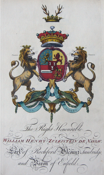 The Right Honourable William Henry Zuleistein de Nassau Karl of Rochford Viscount Tunbridge and Baron of Enfield