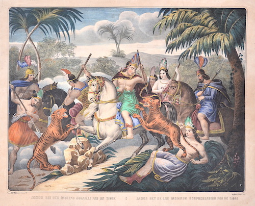 Zamor roi des Indiens Assailli par un Tigre / Zamor rey de los indianos sorprehendido por un Tigre