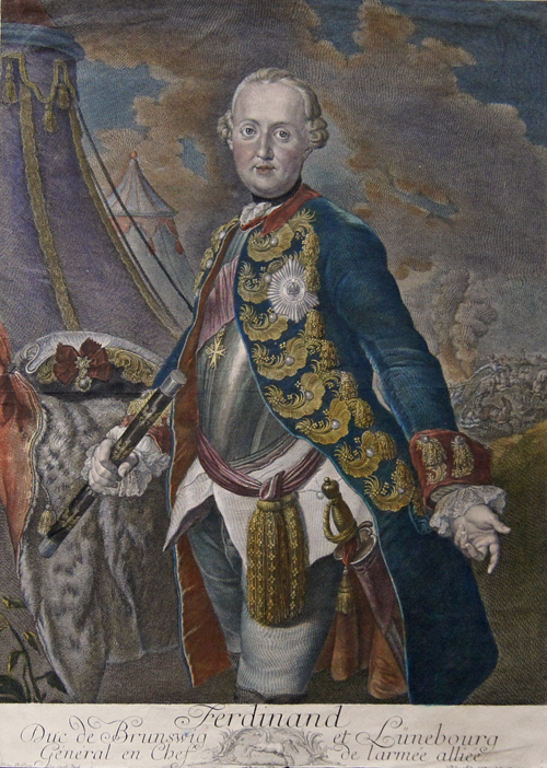 Ferdinand Duc de Brunswig et Lünebourg Général en Chef de l armée alliée.
