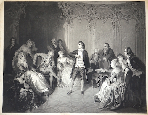 Schiller a la cour de Weimar / Frederic Schiller declame son drame Don Carlos devant duc Charles Auguste de Weimar et sa Co.