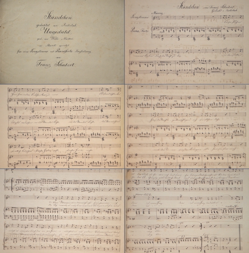 Ständchen gedichtet von Bellstab, Ungeduld, ged. von Wilh. Müller in Musik gesetzt für eine Singstimme mit Pianoforte Begleitung von Franz Schubert.