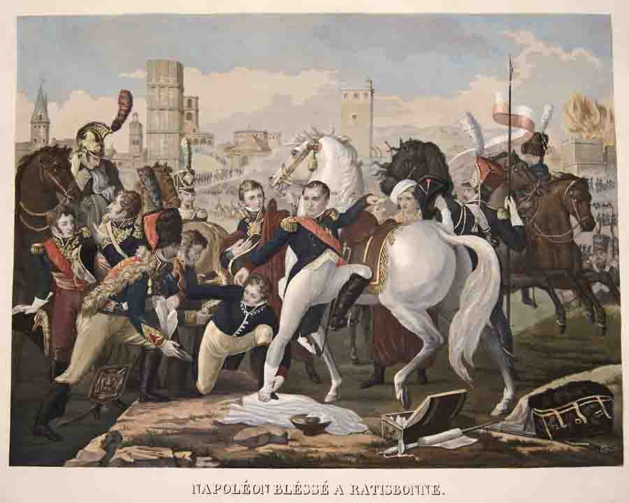 Napoleon Blesse a Ratisbonne. Le 23 Avril 1809.