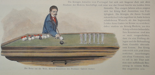 Die Reise um die Welt, Billard-Kunststoss des Professor Gabriel Robert.