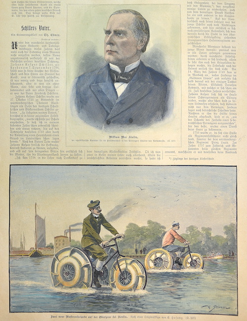 Zwei neue Wasservelocipede auf der Oberspree bei Berlin.