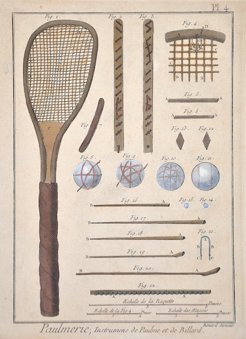 Paulmerie, Instrumens de Paulme et de Billard.