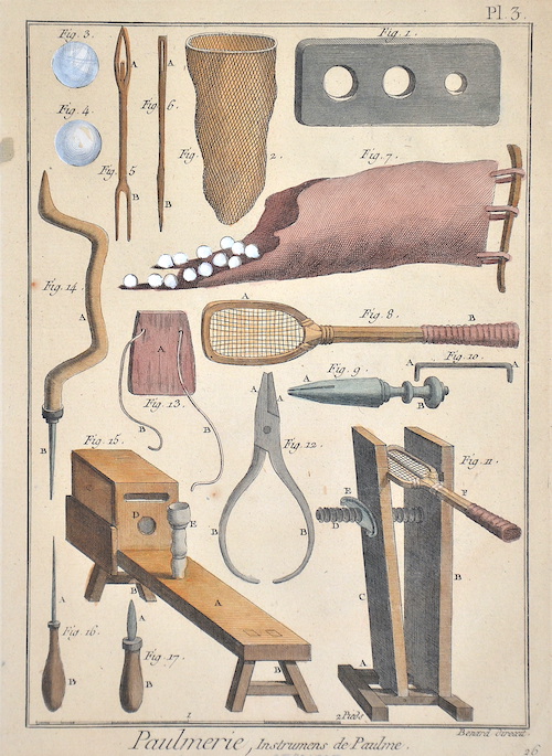 Paumerie, Instrumens de Paulme.
