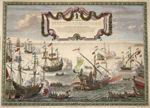 Desembarco Del Rey Nuestro Senor dalante de Baya de Napoles , passando de la R. de Francia, en queiva á la Capitana de Napoles que salio á ….1702