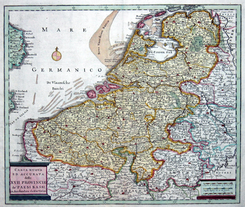 Carta Nuova ed accurata delle XVII Provincie de Paesi Bassi