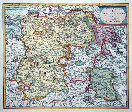 Nuova Carta del Ducato di Brabante, Limborgo, e della Gheldria Superre