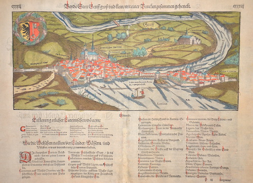 Beyde Stett Genff groß und klein/ mit einer Brucken zusammen gehängt