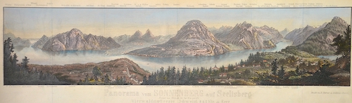 Panorama vom Sonnenberg auf Seelisberg Vierwaldstaettersee Schweiz