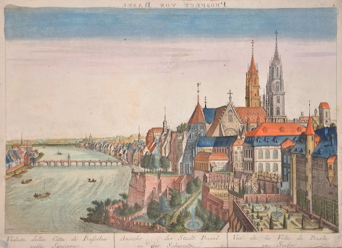 Veduta della Citta di Bassilea nelle Squicera. / Ansicht der Stadt Basel in der Schweitz. / Vue de la Ville de Basle en Suisse.