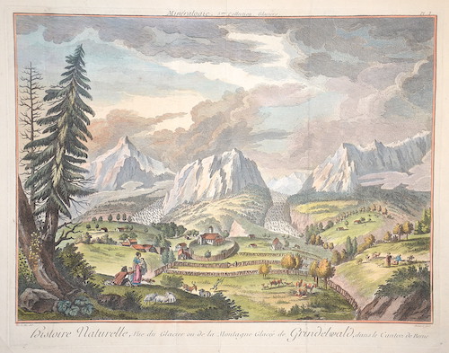 Histoire naturelle, vue du Glacier de la Montagne Glacée de Grindelwald, dans le Canton de Bern