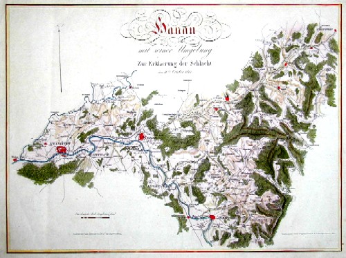 Hanau mit seiner Umgebung zur Erklaerung der Schlacht am 30. October 1813