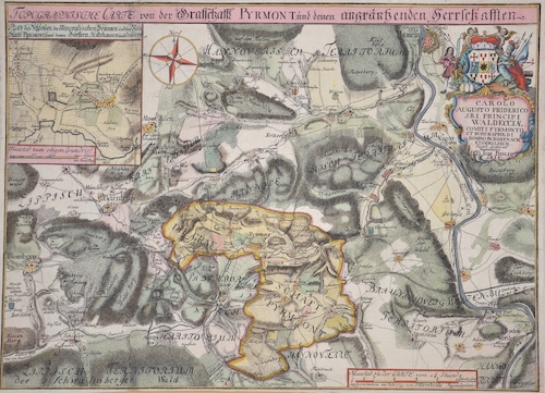 Topographische Carte von der Grafschafft Pyrmont und denen angräntzenden Herrschaften