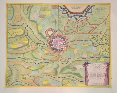 Plan et Attaques de la ville de Landaw /Plan Exacte des Demieres Attaques de. Landaw . En Novembre 1704