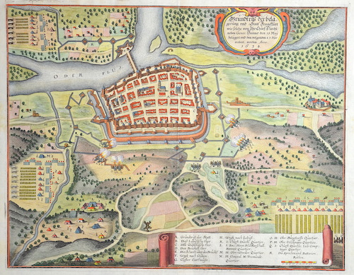 Grundtriss der belägerung und Statt Frankfurt wie solch von Ihr Churf: Durchl: neben Genr. Banner dem 13. May belägert und den volgenden 23.erobert…
