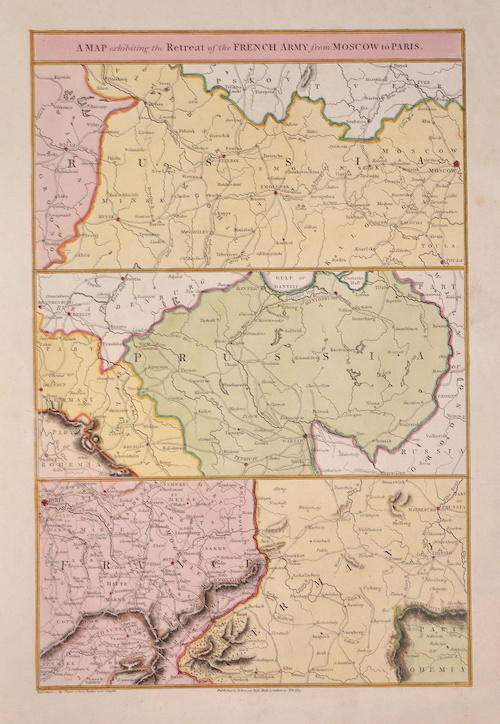 A map exhibiting the Retreat of the french army from Mocow to Paris