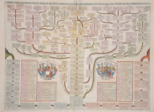 Carte genealogique de la maison de Brunsuick- Luneburg ses differentes bruches, ses titres et ses pretentions