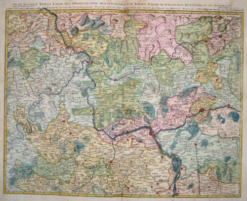 Neue general Kriegs Karte des Rheinstrohms, herraus gegeben von Iohann Walch …….