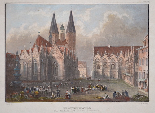 Braunschweig der Altstadtmarkt mit der Martini Kirche