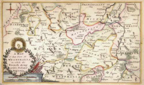 A map of that part of Wesphalia in which the French army where defeated August 1759