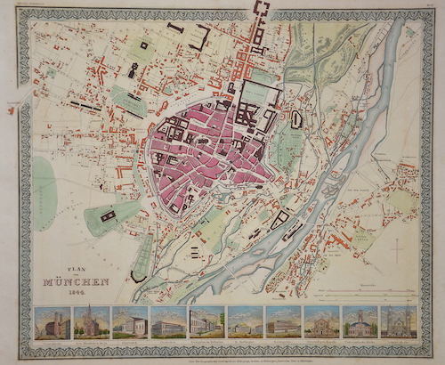 Plan von München 1844.