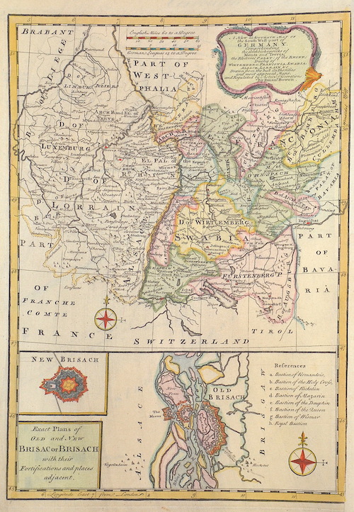 A new & accurate Map of the South West part of Germany.