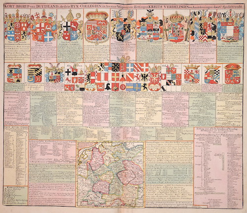 Kort Begryp van Duytsland, de drie Ryx Collegien. In hunne Wapens en Zittingen. Kreits verdelingen…