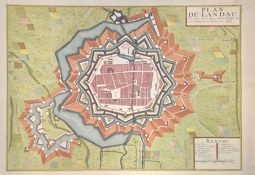 Plan de Landau Ville Forte de la Basse Alsace Fortisie Par mr le Mareschal de Vauban. au Roy