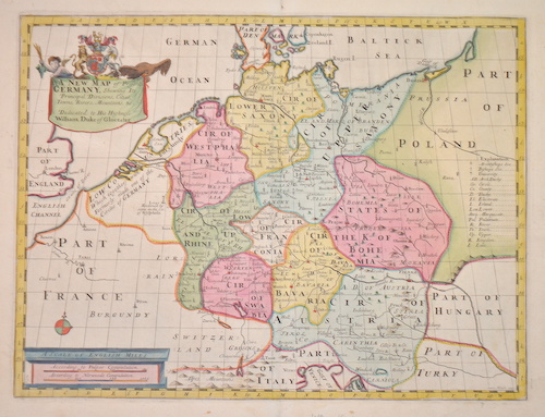 A New Map of Present Germany, Shewing Its Principal Divisions, Cities, Towns, Rivers, Mountains, & c.