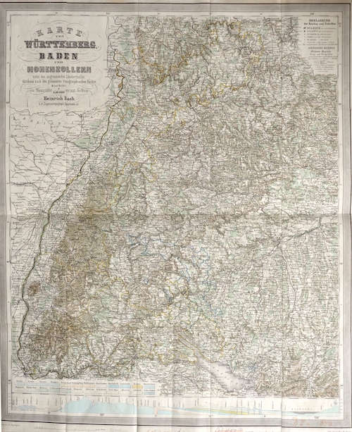 Karte von Württemberg, Baden und Hohenzollern