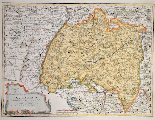 Map of The Seat of War in Germany. Exibiting a Full View of the Towns, Rivers. u. Mentioned in this History.