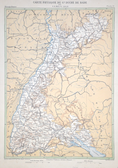 Carte physique du Gd. Duche de Bade par V. A. Malte-Brun