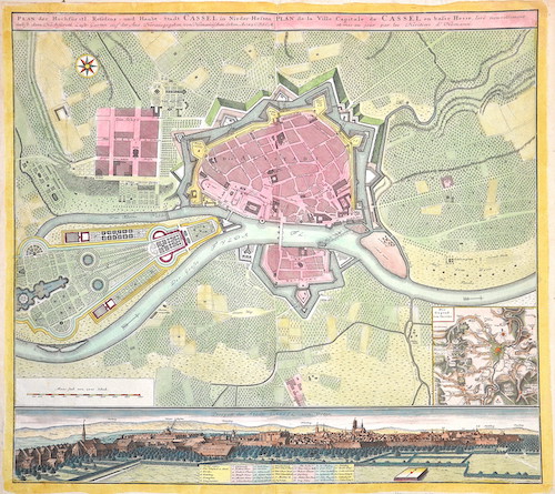 Plan der Hochfürstl. Residenz- und Haubt-Stadt Cassel in Nieder-Hessen nebst dem Hochfürstl Lust-Garten auf der Aue.