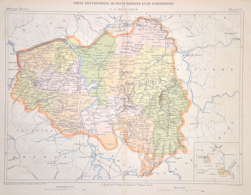 Carte des Provinces de Hesse Rhenane et de Starkenburg