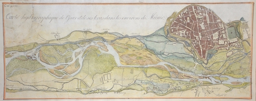 Carte hydrographique de l’Isar et de ses bras dans les environs de Munic.