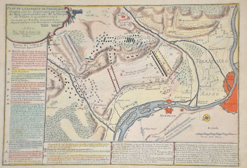 Plan de la Bataille de Fredelingue Gagnée Sur les Imperiaux par l’Armée du Roy commandeé par Mr. Le Marquis de Villars le 14. Octobre 1702.