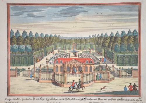 Prospect und Perspectiv der Gräffl. Fugerischen Lustgarten zu Hauthaussen nechst München wie selber von der seiten des Eingangs an zu sehen. 26.