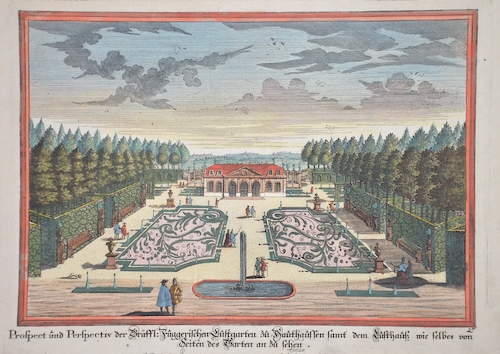 Prospect und Perspectiv der Gräffl. Fuggerischen Lustgarten zu Hauthaussen samt dem Lusthauß wie selbes von Seiten des Garten an zu sehen. 27