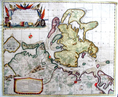Eine accurate Karte von Pomeren wie auch dem Land Rügen  neben Strahlsundt in Form seiner  Beläger