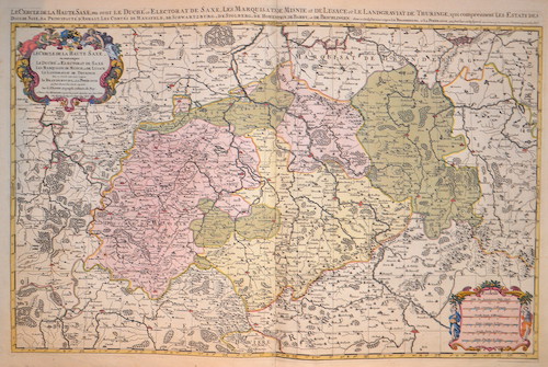 Le Cercle de la Haute Saxe, ou sont Le Duche et Electorat de Saxe, les Marquisats de Misnie et  de Lusace le Landgraviat de Thuringe,..