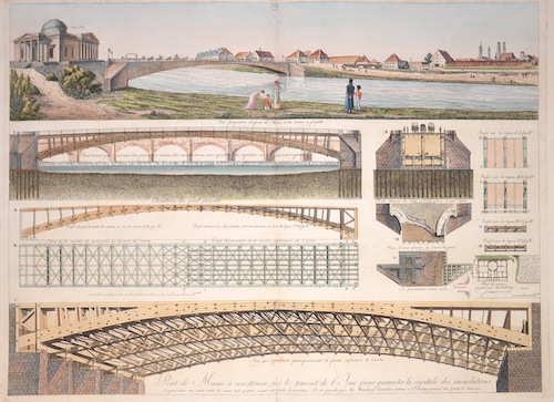 Vue perspective du pont de Munic et du casino y projette  / 116.