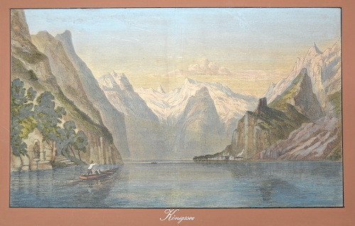 Königssee (Sonnenaufgang auf dem Königsee. Nach einem Gemälde von Smith.)