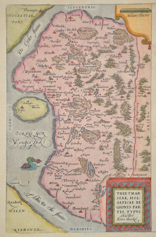 Thietmarsiae, Holsaticae Regionis partis Typus. Auctore Petro Boeckel.