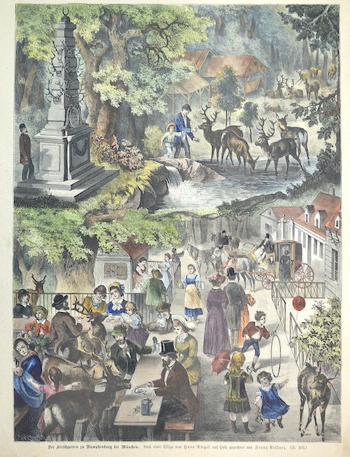 Der Hirschgarten zu Nymphenburg bei München.