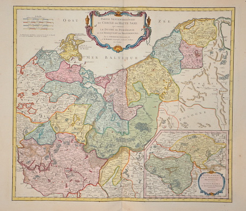Partie Septentrionale du Cercle de Haute Saxe qui contient le Duche de Pomeranie et le Marquisat de Brandebourg,..