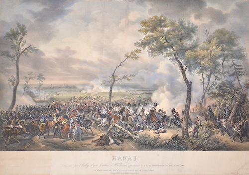 Hanau. Lithographie par Bellay d’apres le tableau d’Hce. Vernet, appartenant a S. A. R. Monseigneur le duc d’Orleans.