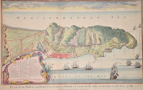 Plan of the Town and Fortifications of Gibraltar, exactly taken on the Spot in the Year 1738